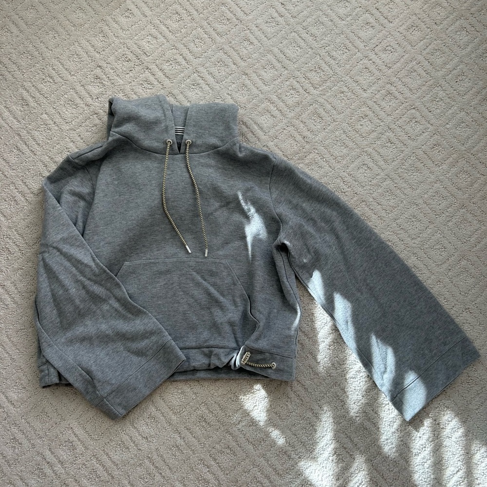 Bell sleeve cropped sweatshirt